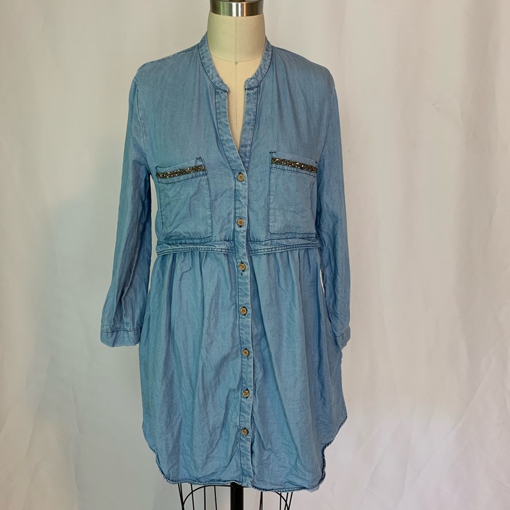 Zara Denim Dress with Embellishment